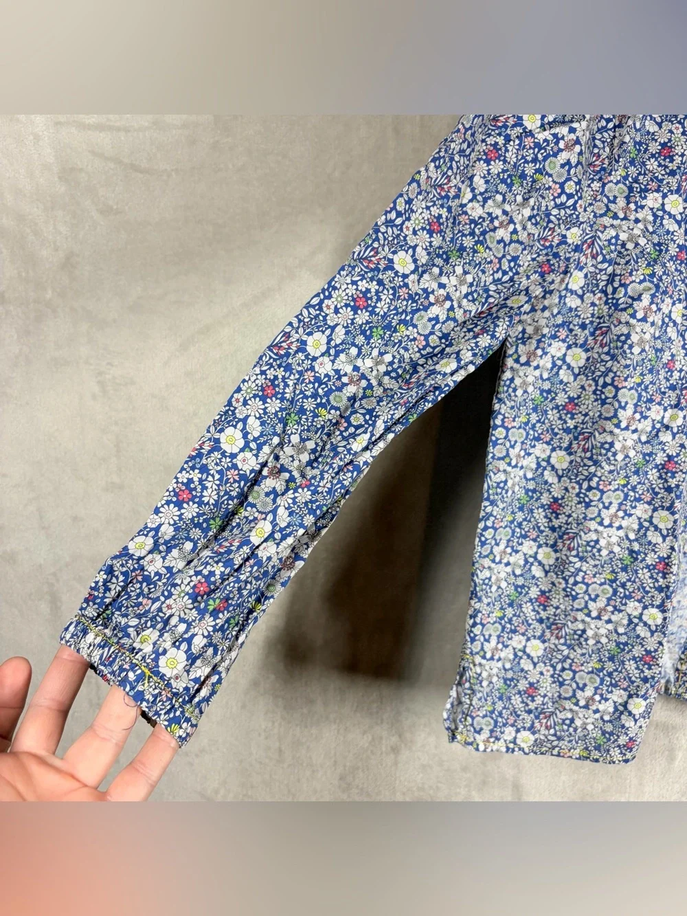 J CREW X LIBERTY Scalloped Cotton Poplin Shirt Women’s S‎ Blue Ditzy Floral Twee